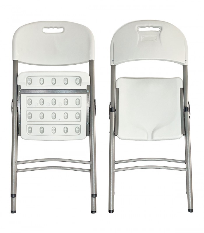 SILLA PLEGABLE TERRAZA O JARDÍN 47x58x87 CM BLANCO