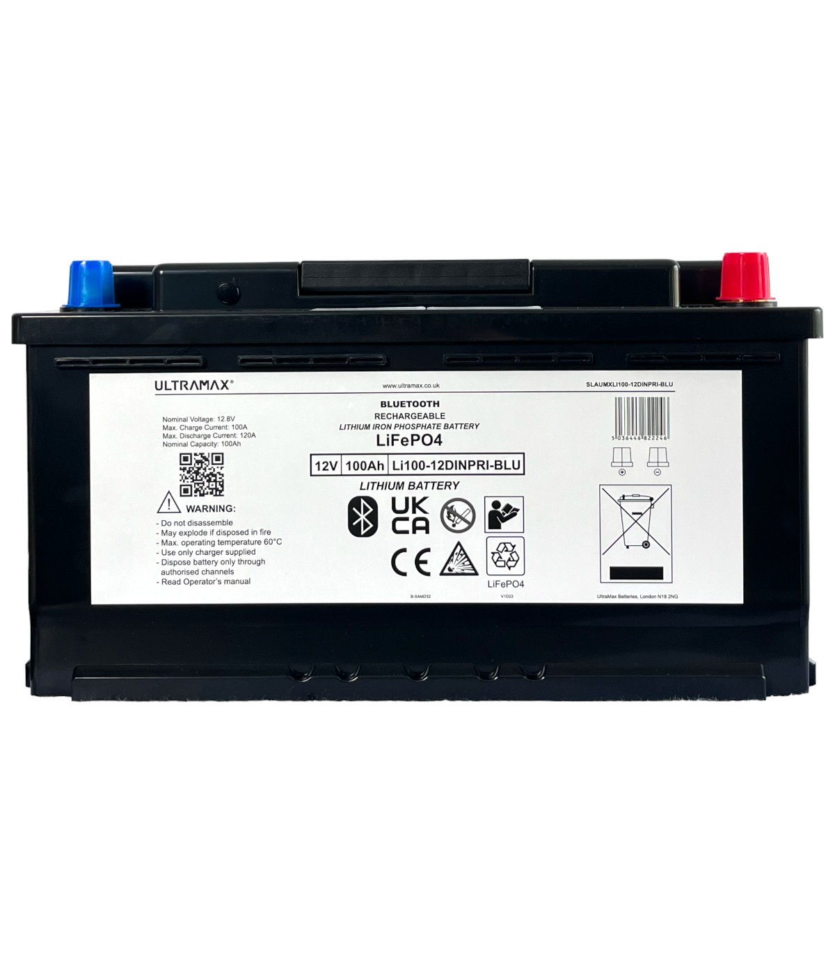 BATERÍA LiFePO4 ULTRAMAX 12V 100AH BMS BLUETOOTH