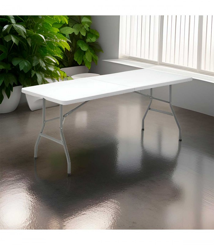 MESA PLEGABLE MULTIFUNCIONAL 180x70x74 CM BLANCO