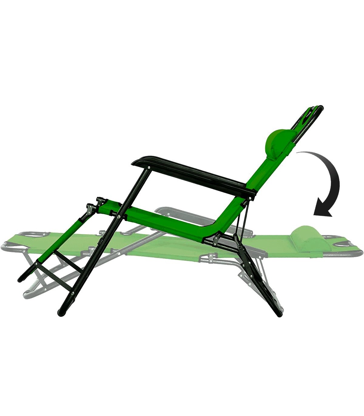 TUMBONA PLEGABLE CON RESPALDO RECLINABLE