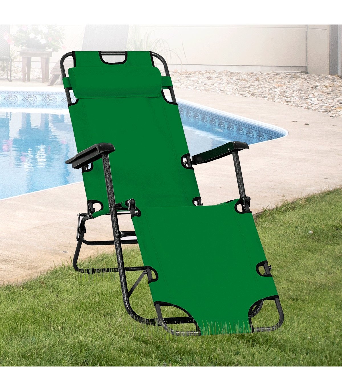 TUMBONA PLEGABLE CON RESPALDO RECLINABLE