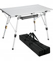 MESA PLEGABLE DE ALUMINIO CAMPING 89,9x53 CM ALTURA REGULABLE