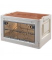 CAJA DE ALMACENAMIENTO PLEGABLE CON TAPA DE MADERA 47,5x35x28,5 CM