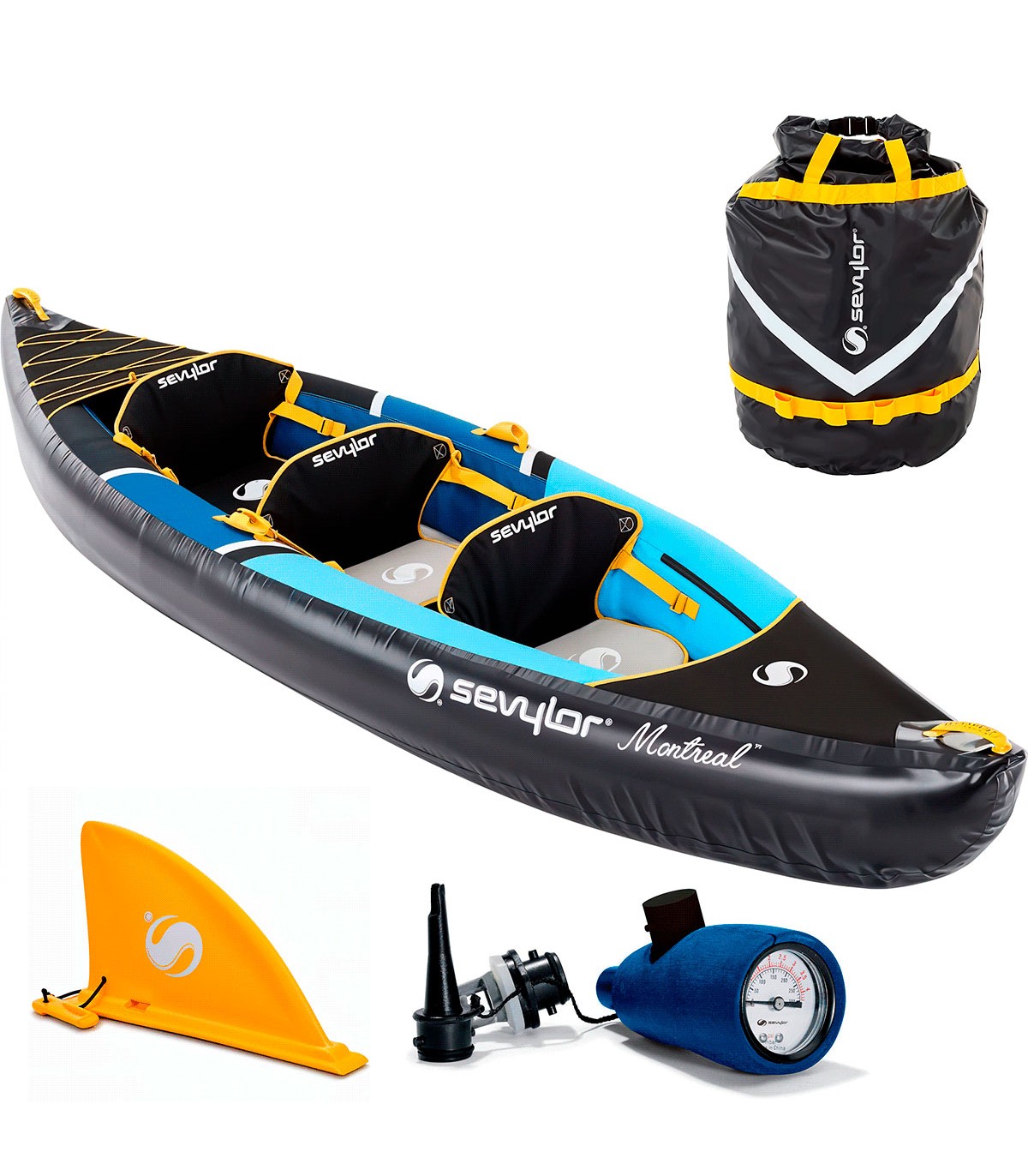 KAYAK HINCHABLE SEVYLOR MONTREAL 2+1 PLAZAS DROP STITCH