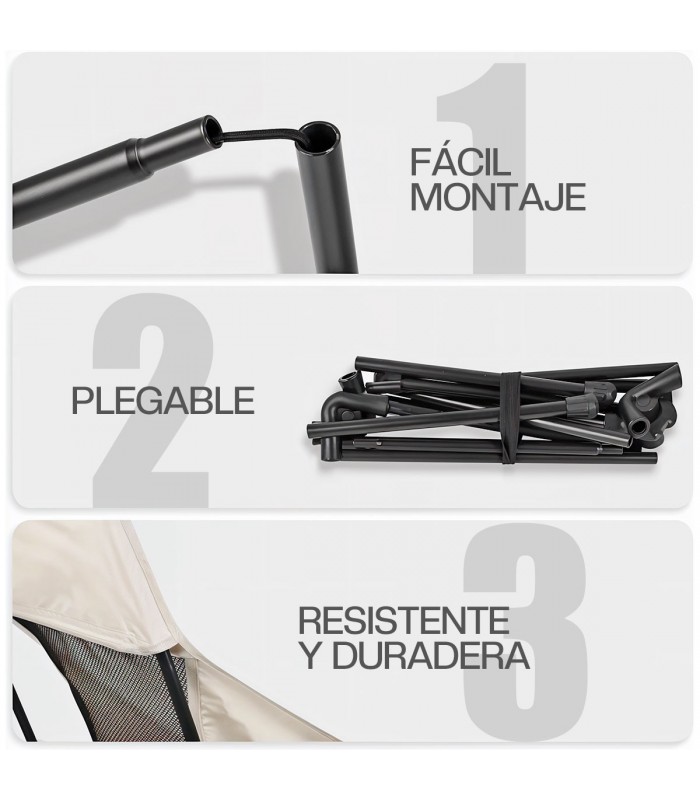 SILLA ULTRALIGERA RESPALDO ALTO DESMONTABLE BEIGE