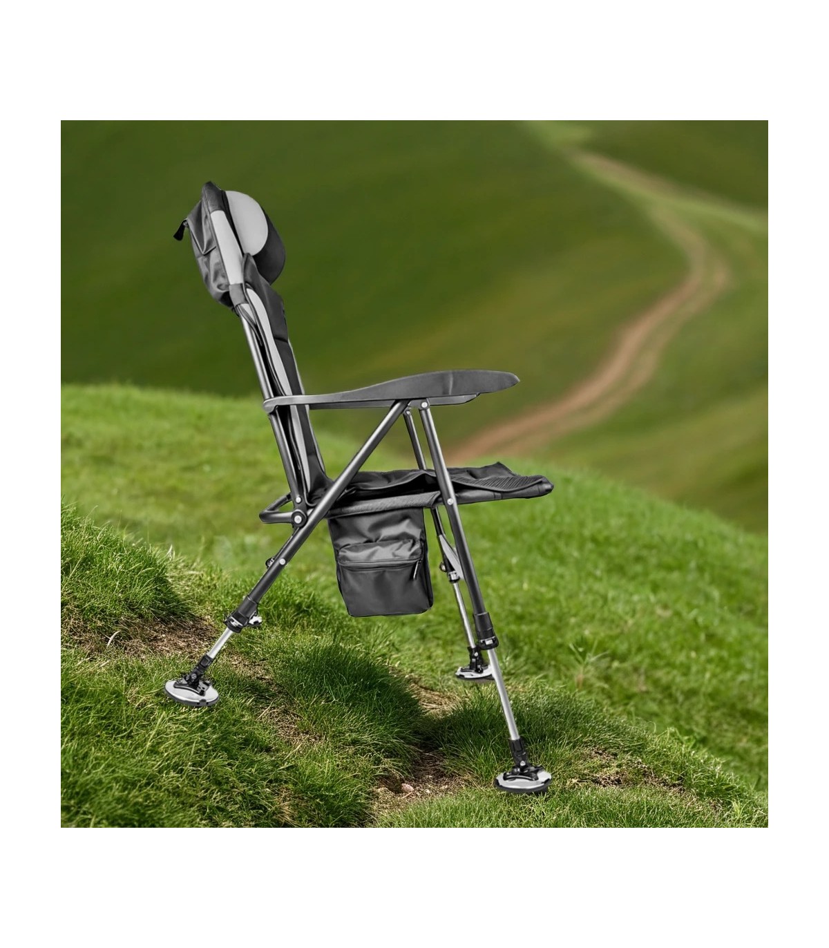 SILLA PLEGABLE CON RESPALDO RECLINABLE Y ADAPTABLE AL TERRENO