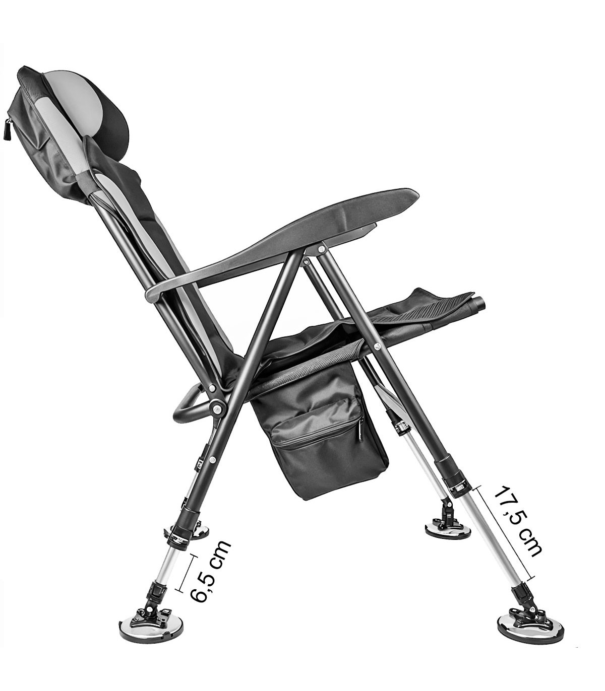 SILLA PLEGABLE CON RESPALDO RECLINABLE Y ADAPTABLE AL TERRENO