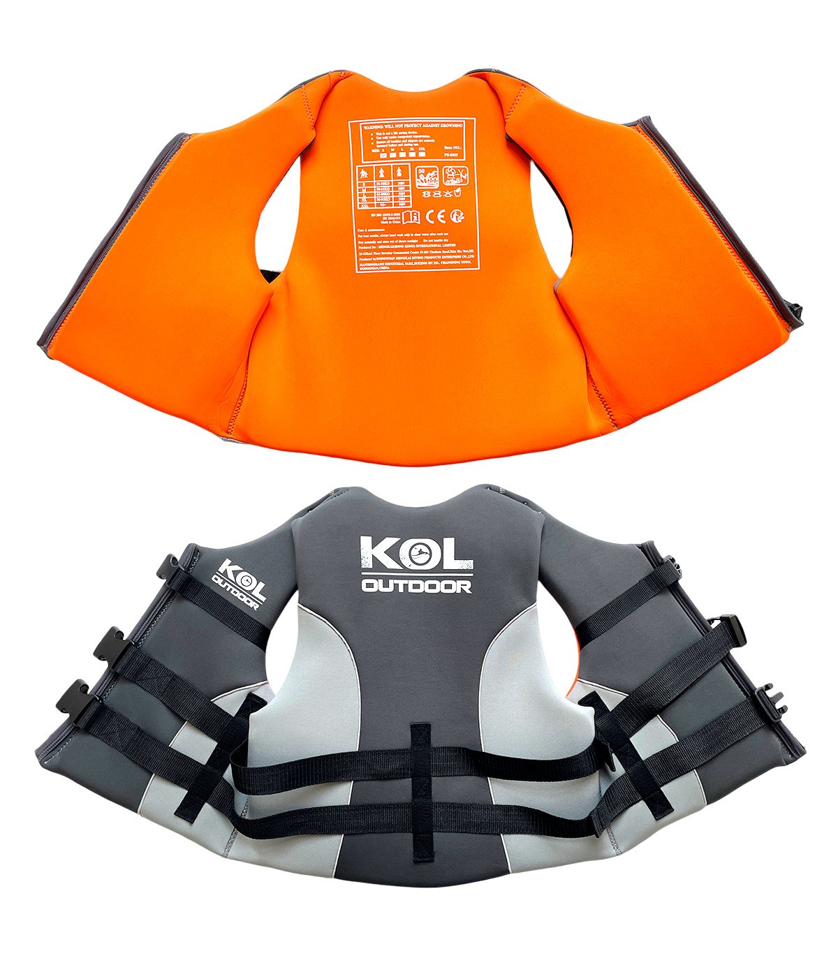5 CHALECOS SALVAVIDAS DE NEOPRENO KOL OUTDOOR 50N (L) - PACK EMPRESAS