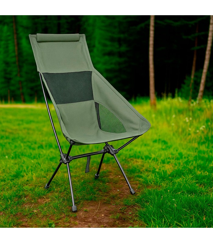 SILLA ULTRALIGERA RESPALDO ALTO DESMONTABLE GRIS