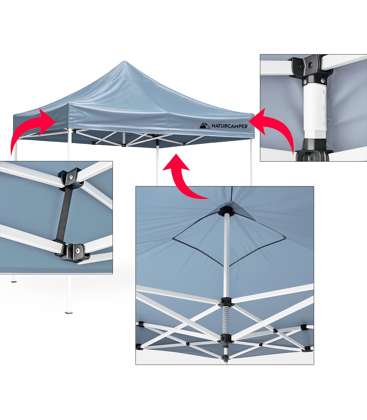 CARPA PLEGABLE NATURCAMPER GARDEN 3X3M HEXAGONAL BARS