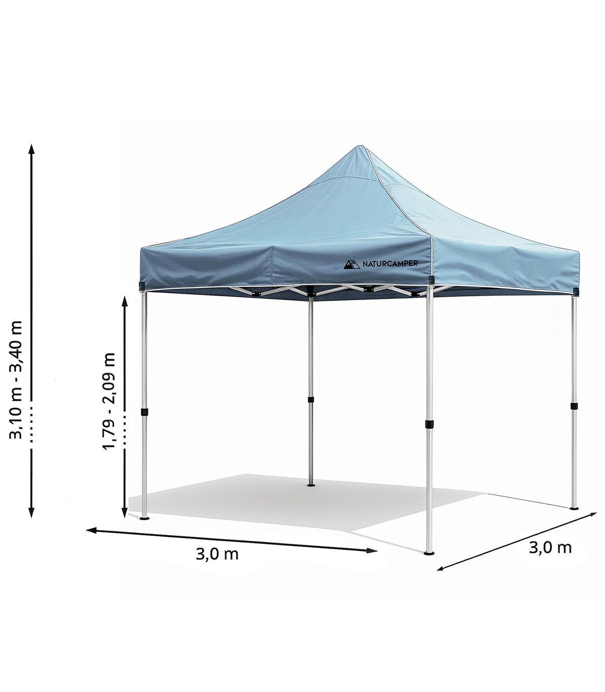 CARPA PLEGABLE NATURCAMPER GARDEN 3X3M HEXAGONAL BARS