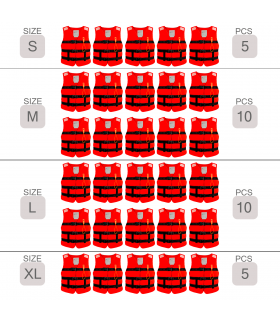 PACK 30 CHALECOS SALVAVIDAS ROJO (PACK EMPRESAS)