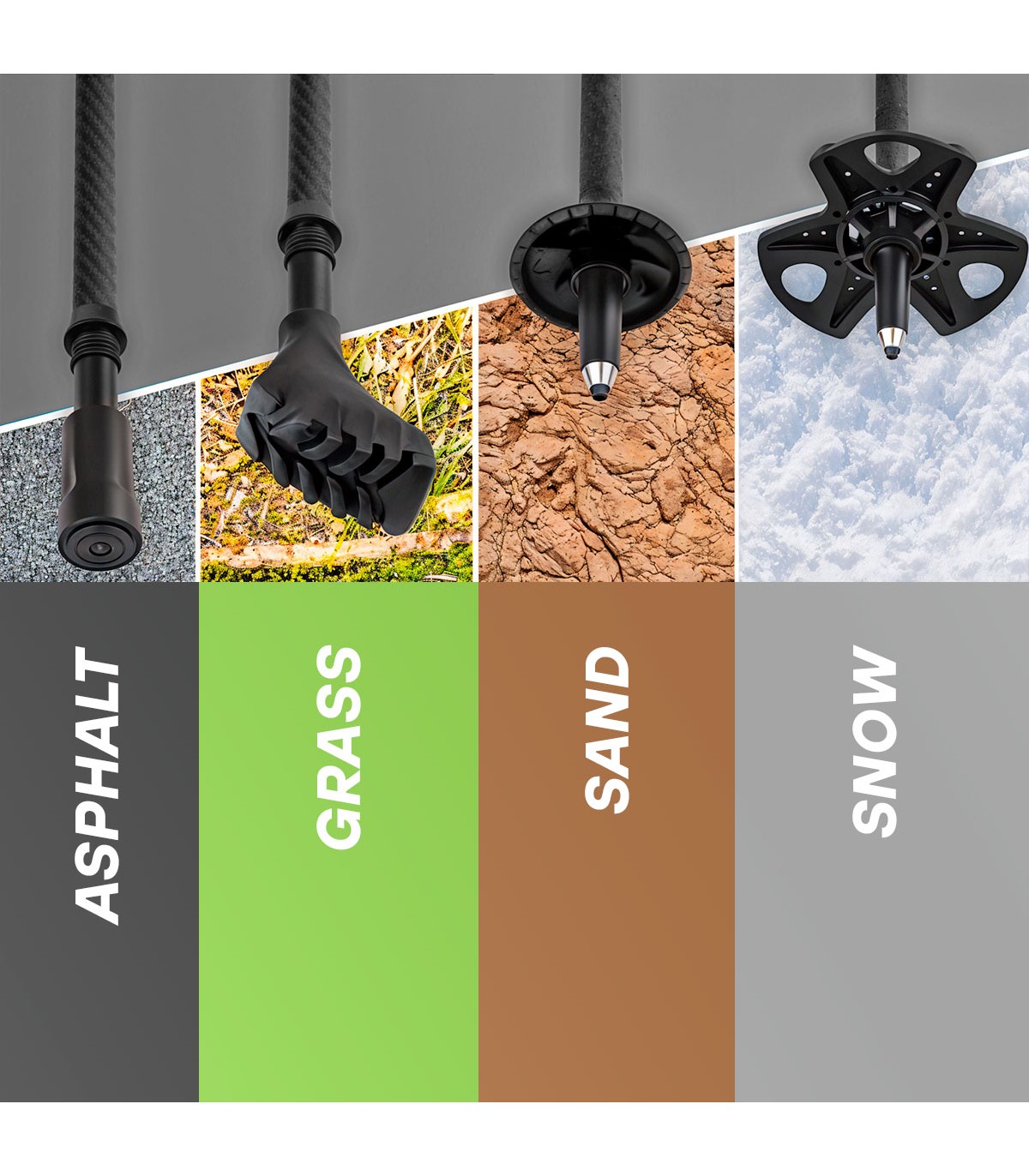 BASTONES PLEGABLES DE CARBONO PARA TREKKING Y SENDERISMO NATURCAMPER CARBON PRO