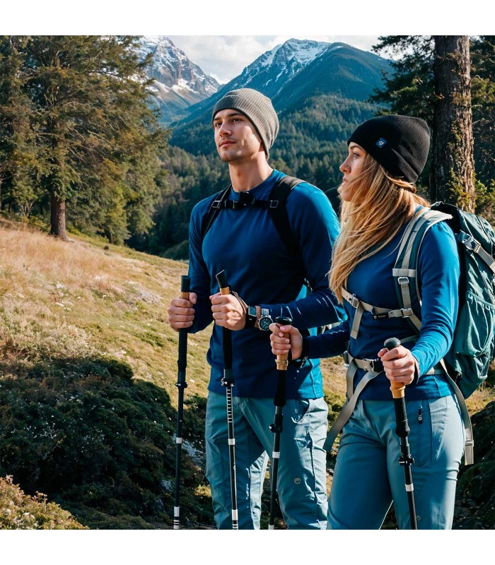 BASTONES PLEGABLES DE CARBONO PARA TREKKING Y SENDERISMO NATURCAMPER CARBON PRO