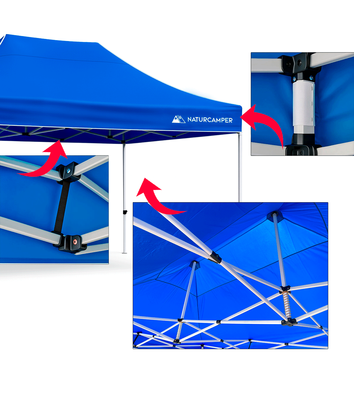 CARPA PLEGABLE NATURCAMPER GARDEN 3X4,5M HEXAGONAL BARS