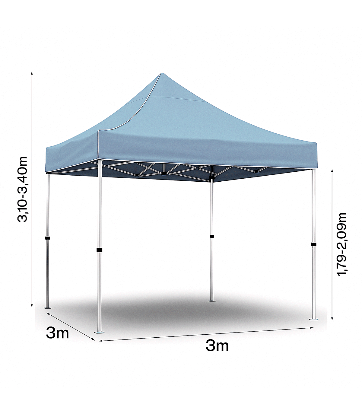CARPA PLEGABLE ALUMINIO 3X3M NATURCAMPER ALUPRO40