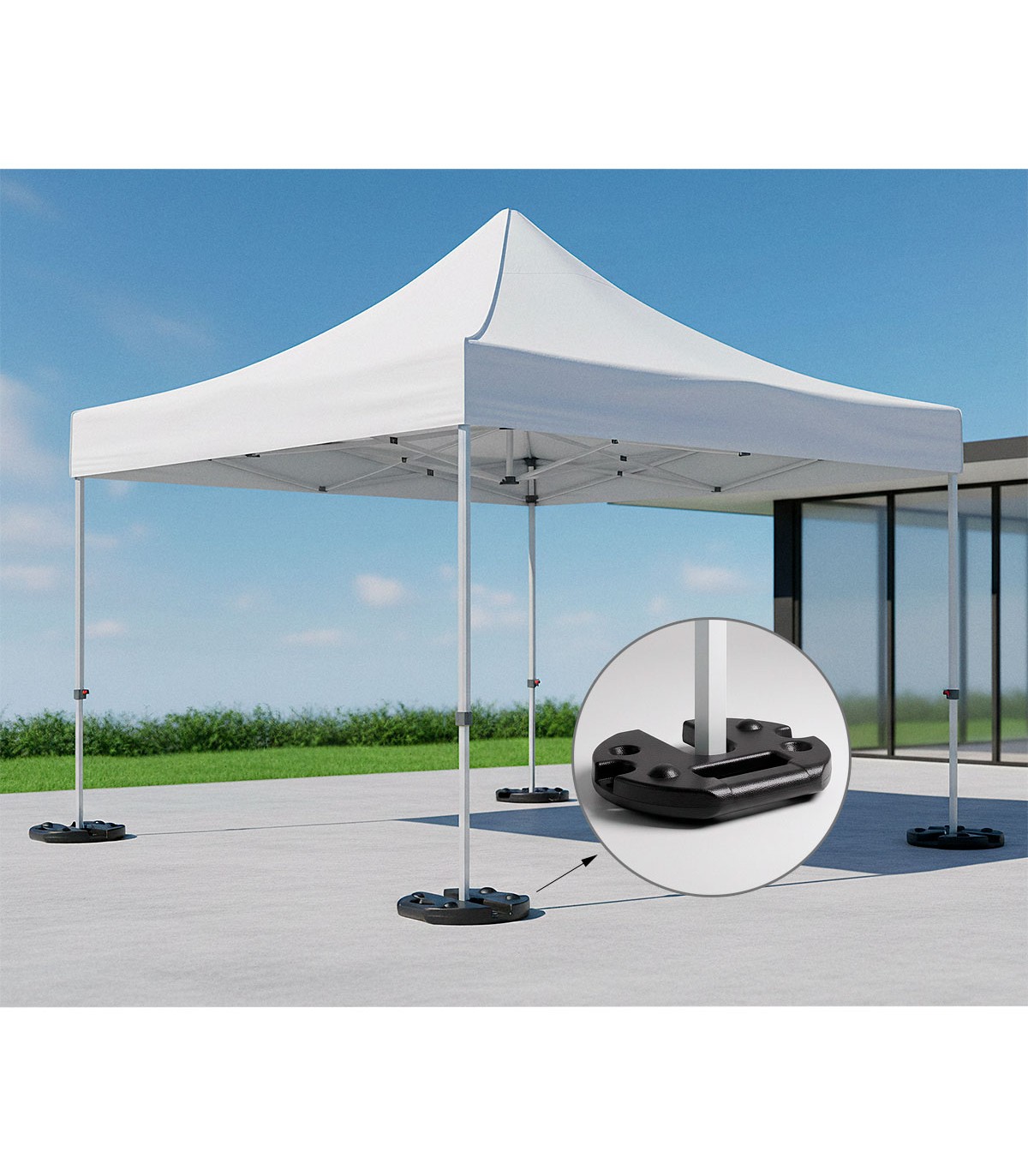 BASE DE ACERO 10 KG PARA CARPAS PLEGABLES