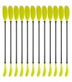PACK 12 REMOS KAYAK 1 PIEZA ALUMINIO VERDE