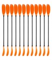 PACK 12 REMOS KAYAK 1 PIEZA ALUMINIO NARANJA