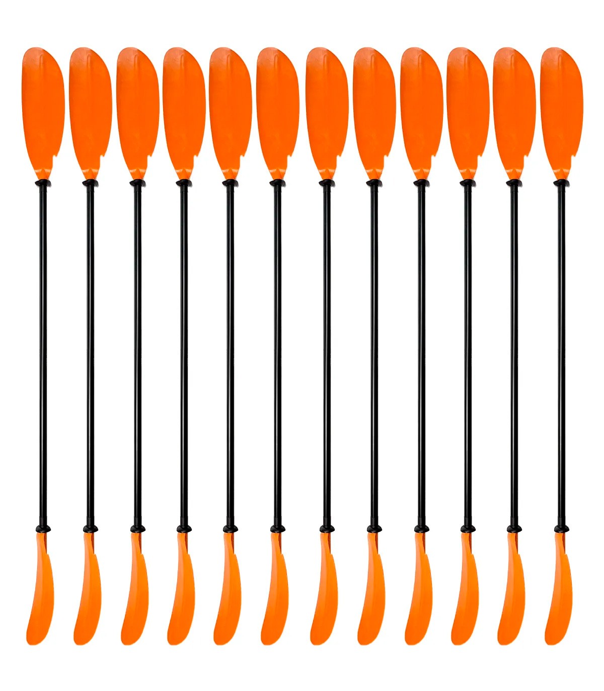 PACK 12 REMOS KAYAK 1 PIEZA ALUMINIO NARANJA