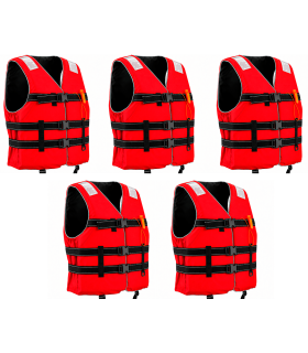 5 CHALECOS ROJOS TALLA L (70-90 KG.) PACK EMPRESAS