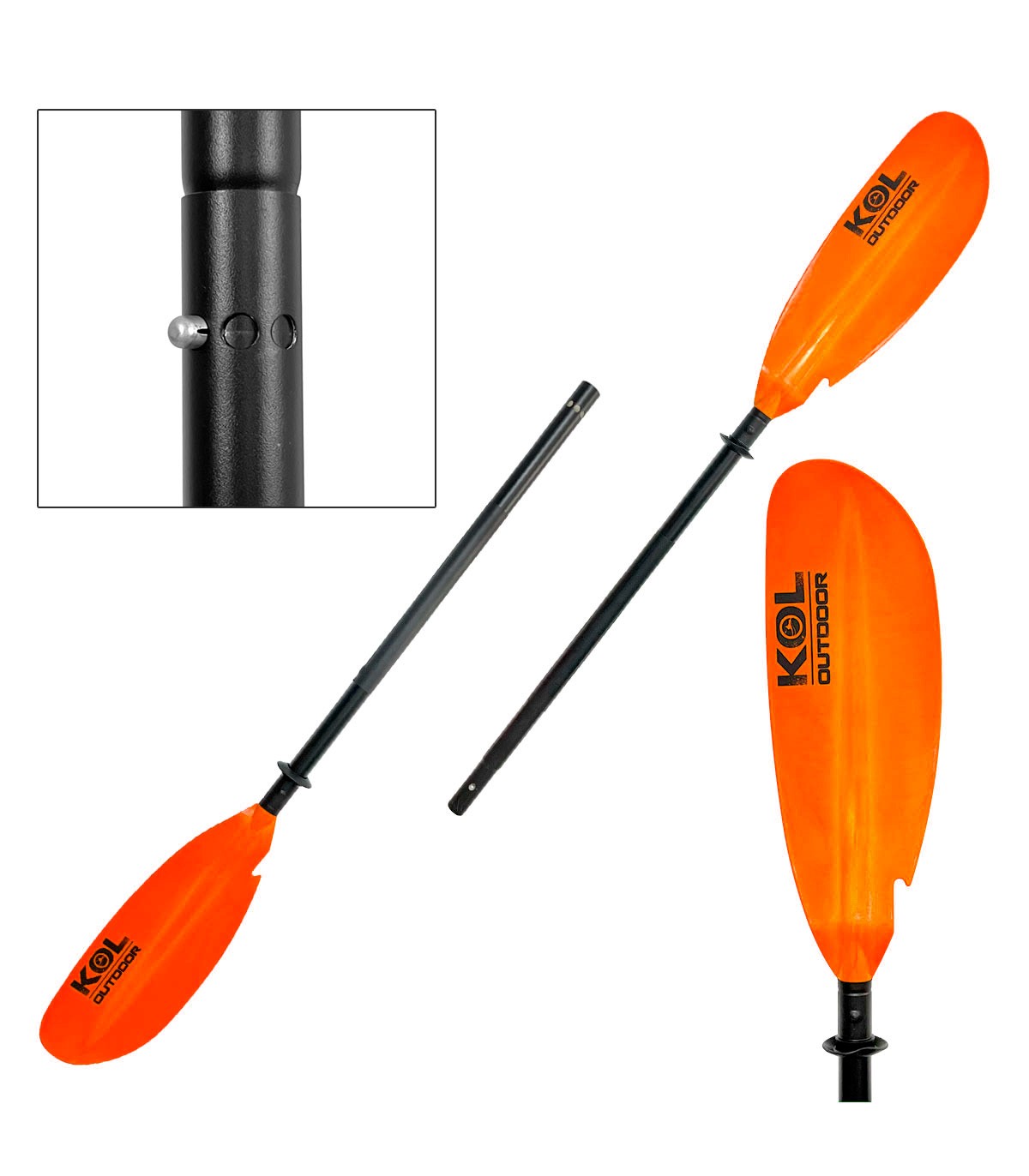 PACK 2 REMOS KAYAK ALUMINIO 2 PIEZAS DESMONTABLE KOL OUTDOOR