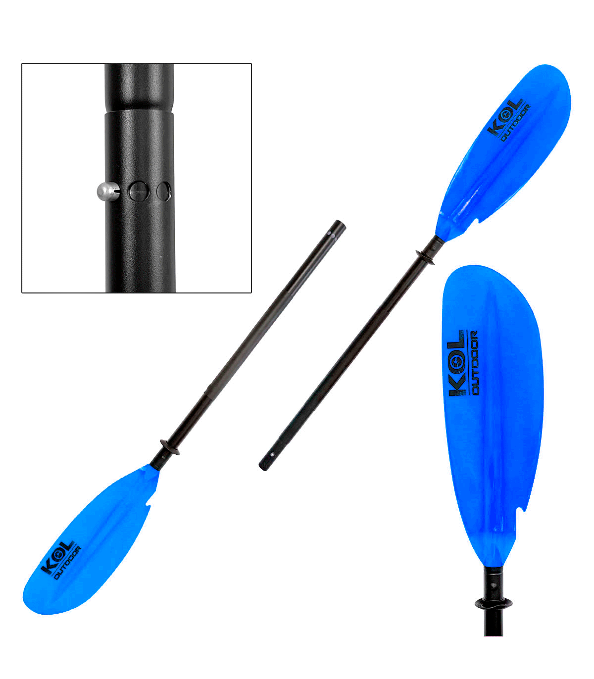 PACK 2 REMOS KAYAK ALUMINIO 2 PIEZAS DESMONTABLE KOL OUTDOOR
