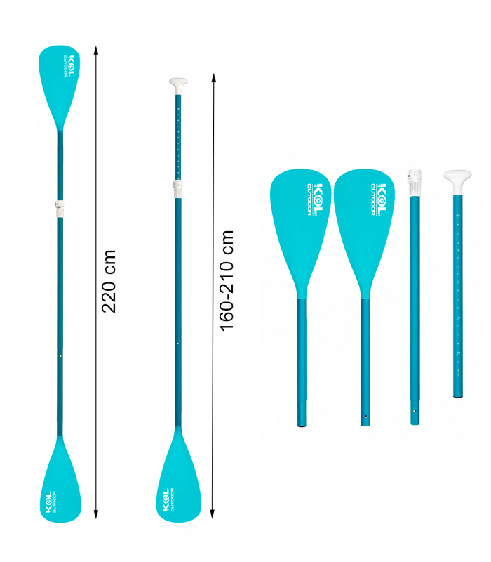 PALA HÍBRIDA KOL OUTDOOR DOBLE USO KAYAK PADDLE SURF