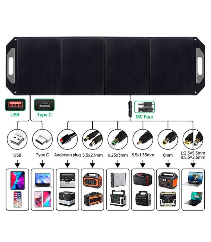 PLACA O PANEL SOLAR PLEGABLE 200W NTC-200W