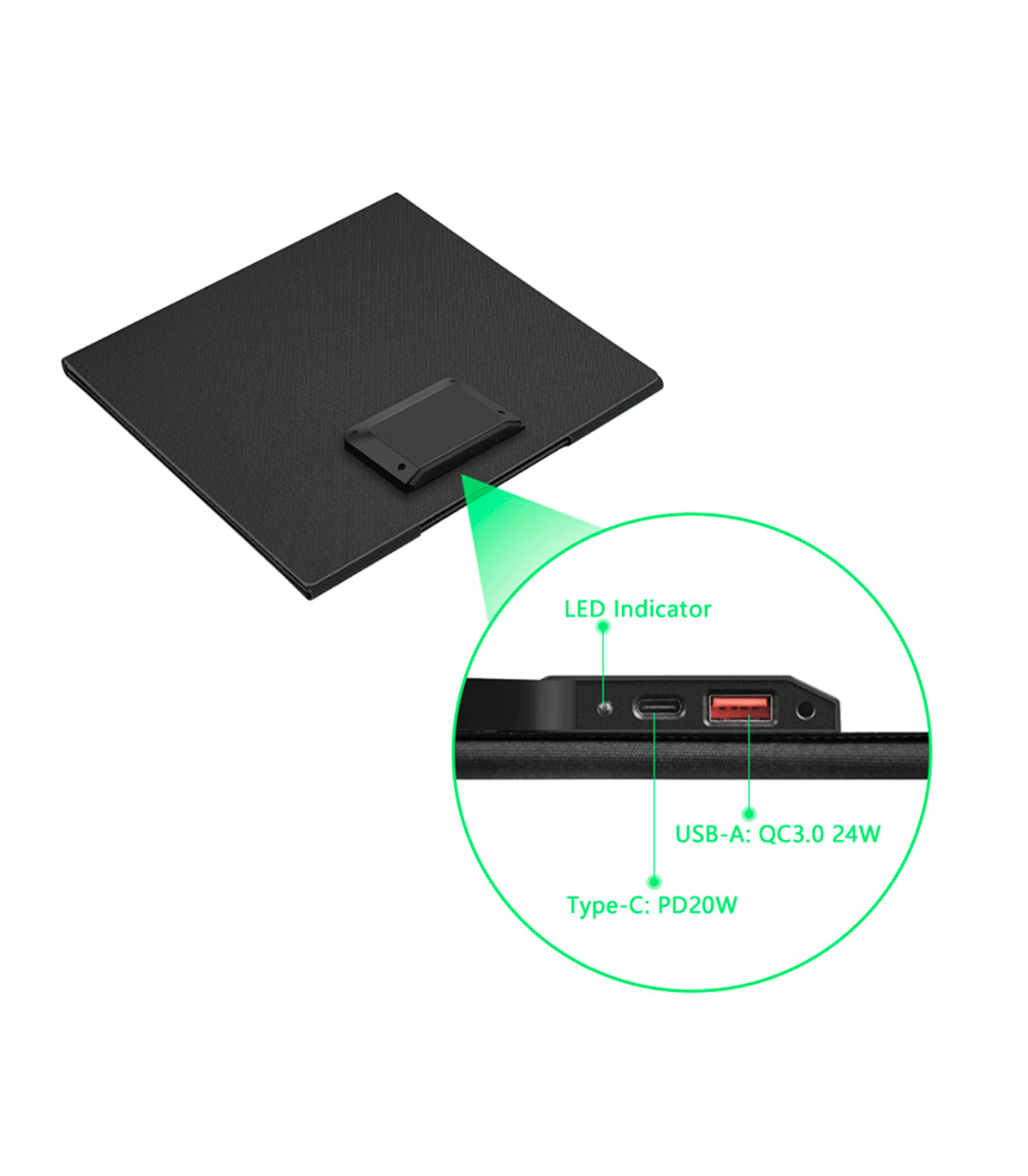 PLACA O PANEL SOLAR PLEGABLE 30W NTC-30W