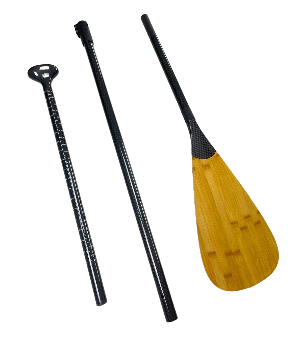 PALA PADDLE SURF CARBONO Y BAMBU 3 PIEZAS