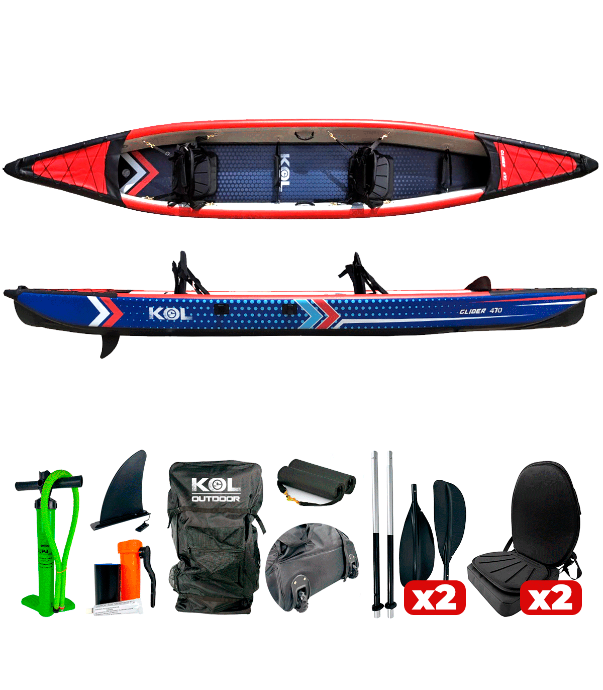 KAYAK HINCHABLE DOBLE GLIDER 470 CANARIAS