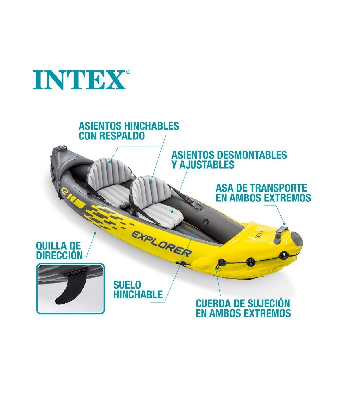 KAYAK HINCHABLE INTEX EXPLORER K2 312x91x51 CM