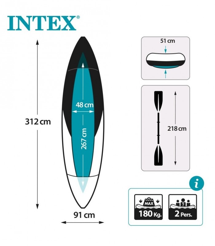 KAYAK HINCHABLE INTEX EXPLORER K2 312x91x51 CM