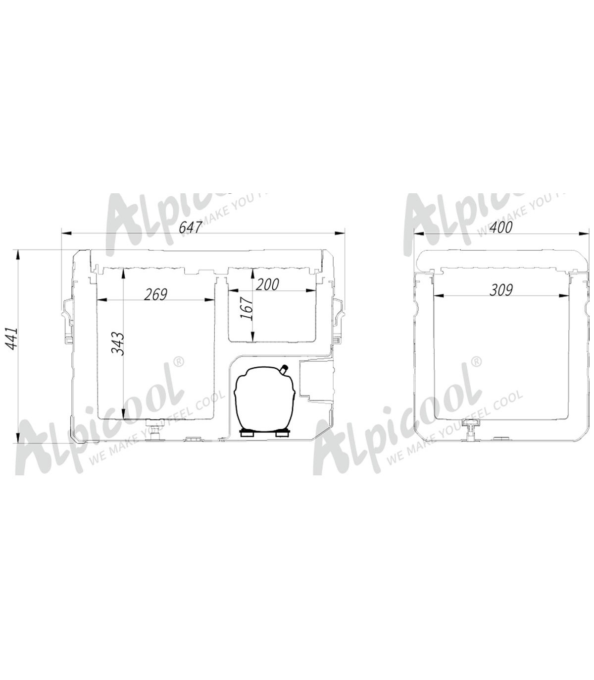 ALPICOOL TW35 NEVERA Y CONGELADOR 12 / 24V BARCOS COMPRESOR LG - 35L