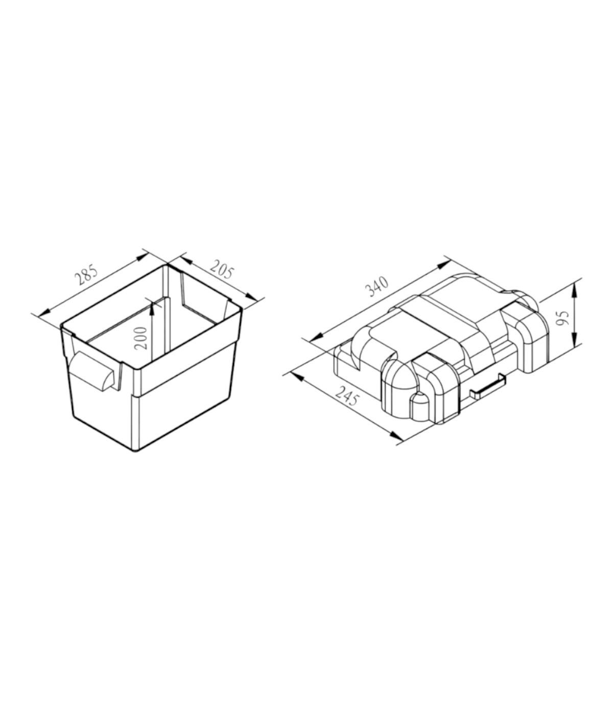 CAJA BATERÍA BASIC SMALL 28,5x20,5x20 cm