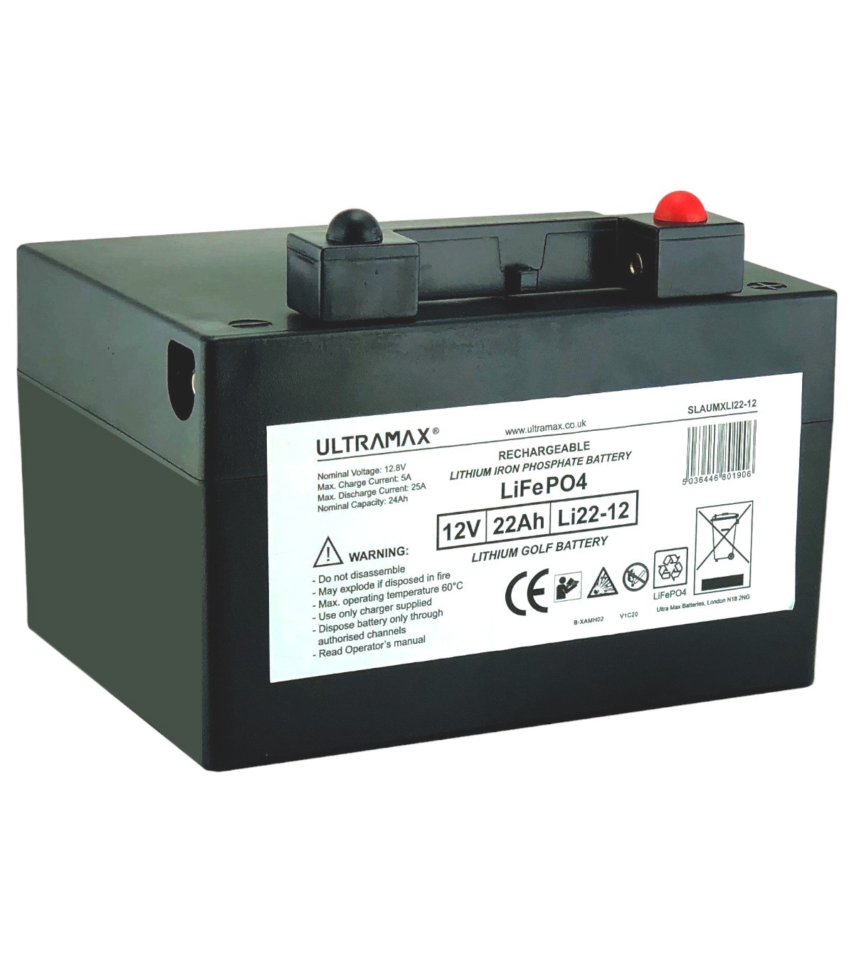 BATERIA LITIO CARRITO GOLF 12V 22AH