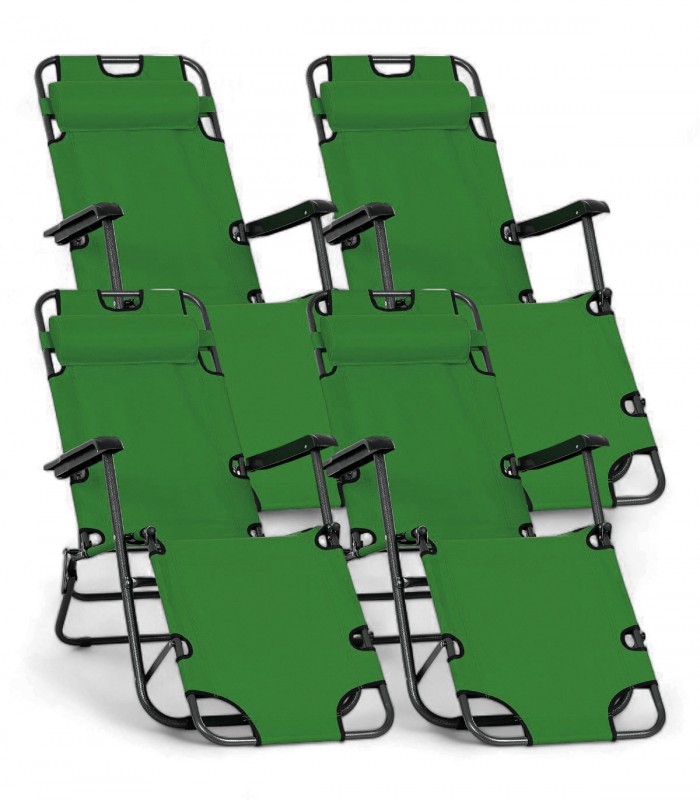 PACK 4 TUMBONAS PLEGABLES Y RECLINABLES - VERDE